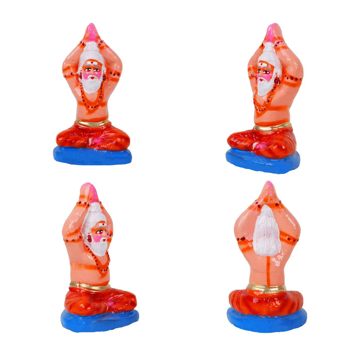 Dakshina Murthy Clay Golu Bommai Set - 11 x 5.5 Inches | Giri Golu Doll/ Navaratri Golu Bomma/Gombe/Bommai