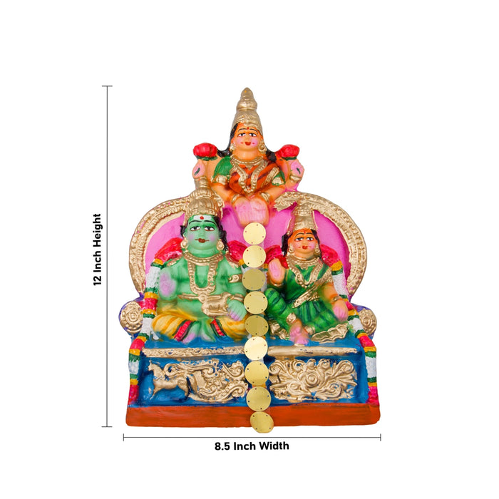 Lakshmi Kuberar Clay Golu Bommai Set - 12 x 8.5 Inches | Giri Golu Doll/ Navaratri Golu Bomma/Gombe/Bommai