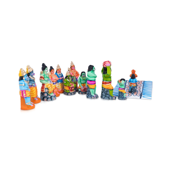 Ramar Palam Clay Golu Bommai Set - 8 x 3.5 Inches | Giri Golu Doll/ Navaratri Golu Bomma/Gombe/Bommai