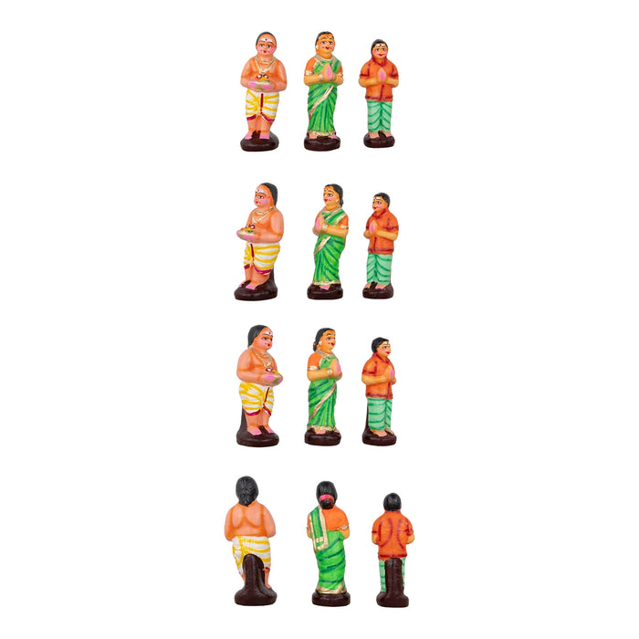 Arunachalam Clay Golu Bommai Set - 7.5 x 6 Inches | Giri Golu Doll/ Navaratri Golu Bomma/Gombe/Bommai