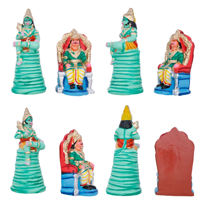 Ravana Darbar Clay Golu Bommai Set - 12 x 10 Inches | Giri Golu Doll/ Navaratri Golu Bomma/Gombe/Bommai