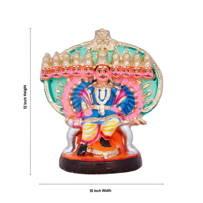 Ravana Darbar Clay Golu Bommai Set - 12 x 10 Inches | Giri Golu Doll/ Navaratri Golu Bomma/Gombe/Bommai