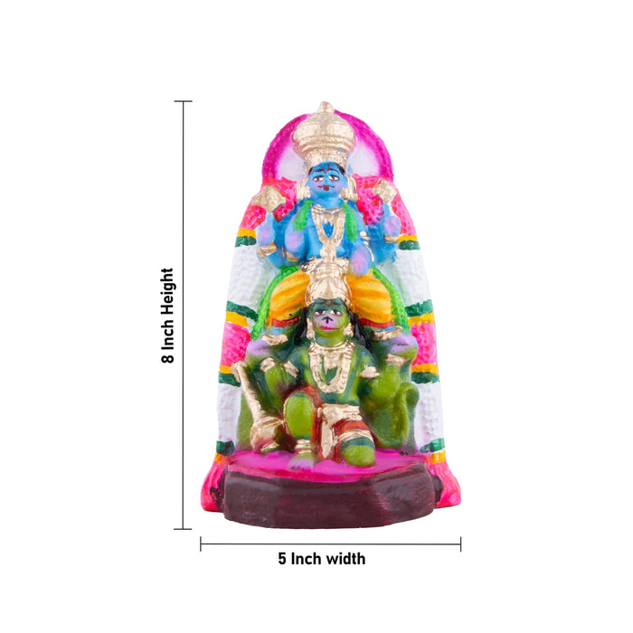 Hanuman Vahanam Clay Golu Bommai - 8 x 5 Inches | Giri Golu Doll/ Navaratri Golu Bomma/Gombe/Bommai