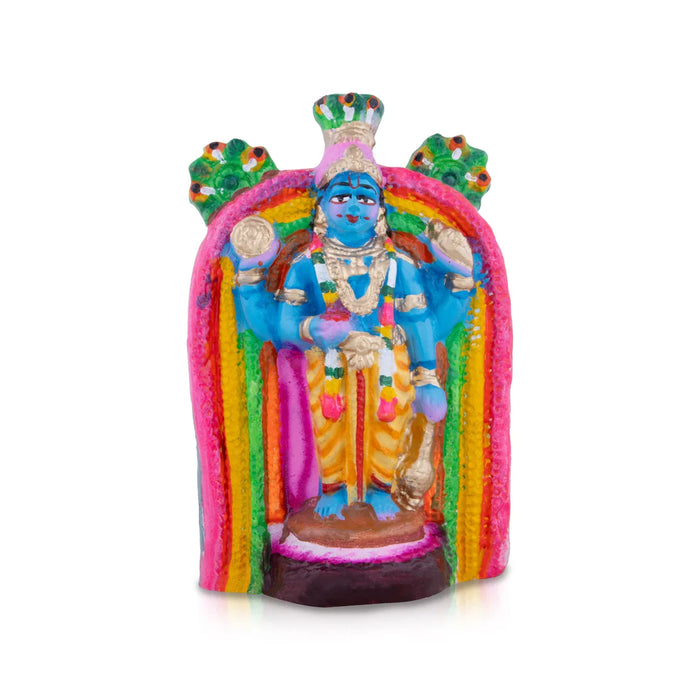 Guruvayurappan Clay Golu Bommai - 8 x 5 Inches | Giri Golu Doll/ Navaratri Golu Bomma/Gombe/Bommai