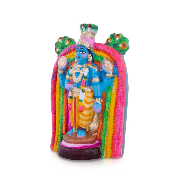 Guruvayurappan Clay Golu Bommai - 8 x 5 Inches | Giri Golu Doll/ Navaratri Golu Bomma/Gombe/Bommai