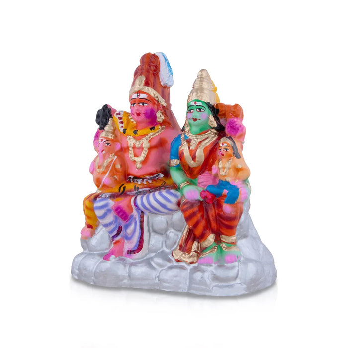 Shivan Family Clay Golu Bommai - 8 x 7 Inches | Giri Golu Doll/ Navaratri Golu Bomma/Gombe/Bommai