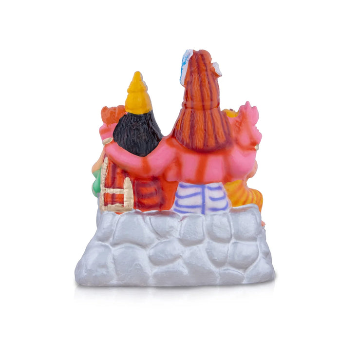 Shivan Family Clay Golu Bommai - 8 x 7 Inches | Giri Golu Doll/ Navaratri Golu Bomma/Gombe/Bommai