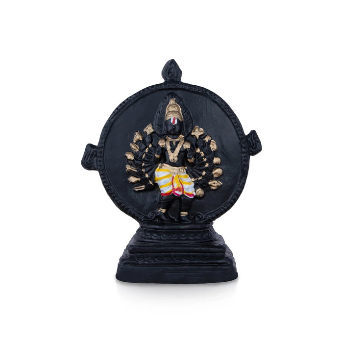 Chakrathazhwar Clay Golu Bommai - 8 x 7 Inches | Giri Golu Doll/ Navaratri Golu Bomma/Gombe/Bommai