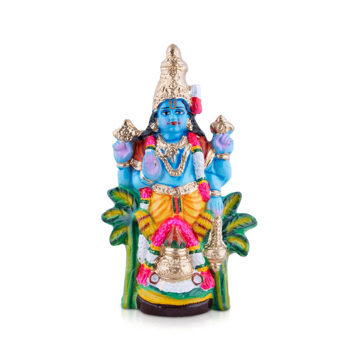 Satyanarayana Swamy Clay Golu Bommai - 13 x 7.5 Inches | Giri Golu Doll/ Navaratri Golu Bomma/Gombe/Bommai