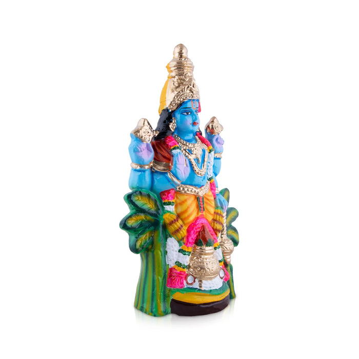 Satyanarayana Swamy Clay Golu Bommai - 13 x 7.5 Inches | Giri Golu Doll/ Navaratri Golu Bomma/Gombe/Bommai