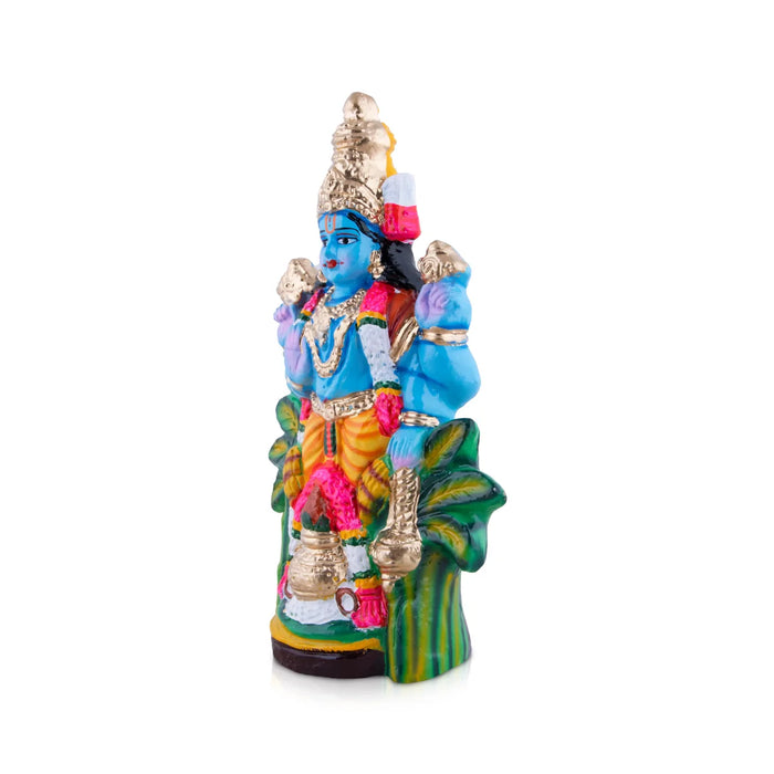 Satyanarayana Swamy Clay Golu Bommai - 13 x 7.5 Inches | Giri Golu Doll/ Navaratri Golu Bomma/Gombe/Bommai