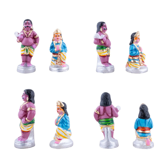 Kailangiri Clay Golu Bommai Set - 9.5 x 12 Inches | Giri Golu Doll/Navaratri Golu Bomma/Gombe/Bommai