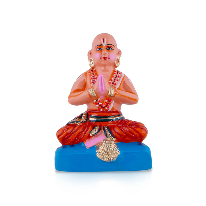 Ramanujacharya Statue Paper Mache Golu Bommai - 8 x 5.5 Inches | Giri Golu Doll/ Navaratri Golu Bomma/Gombe