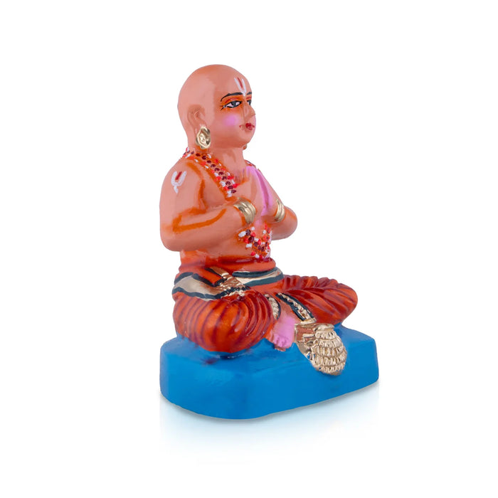 Ramanujacharya Statue Paper Mache Golu Bommai - 8 x 5.5 Inches | Giri Golu Doll/ Navaratri Golu Bomma/Gombe