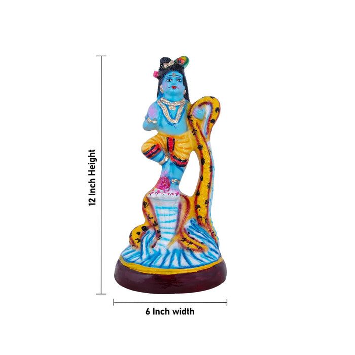 Krishna Kalinga Narthanam Paper Mache Golu Bommai - 12 x 6 Inches | Giri Golu Doll/ Navaratri Golu Bomma/Gombe