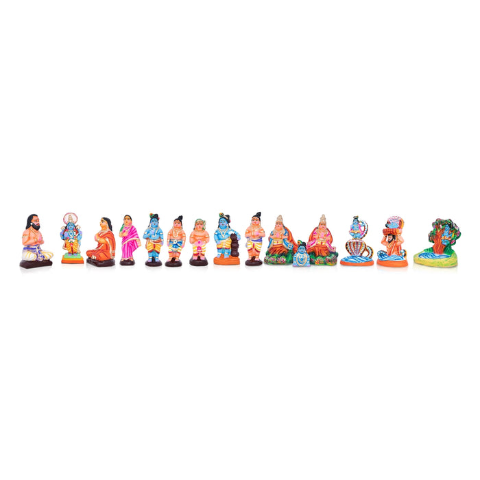 Krishna Leela Clay Golu Bommai Set - 7 x 9 Inches | Giri Golu Doll/ Navaratri Golu Bomma/Gombe/Bommai