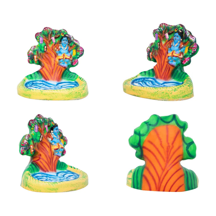 Krishna Leela Clay Golu Bommai Set - 7 x 9 Inches | Giri Golu Doll/ Navaratri Golu Bomma/Gombe/Bommai