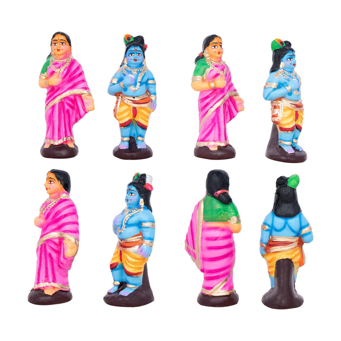 Krishna Leela Clay Golu Bommai Set - 7 x 9 Inches | Giri Golu Doll/ Navaratri Golu Bomma/Gombe/Bommai