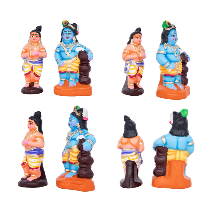 Krishna Leela Clay Golu Bommai Set - 7 x 9 Inches | Giri Golu Doll/ Navaratri Golu Bomma/Gombe/Bommai