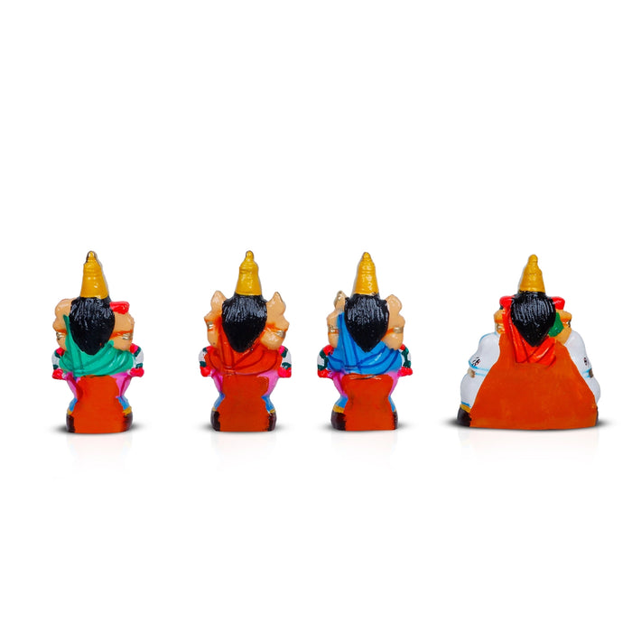 Ashta Lakshmi Clay Golu Bommai Set - 6 x 5.25 Inches | Giri Golu Doll/ Navaratri Kolu Bomma/ Bommalu/ Gombe