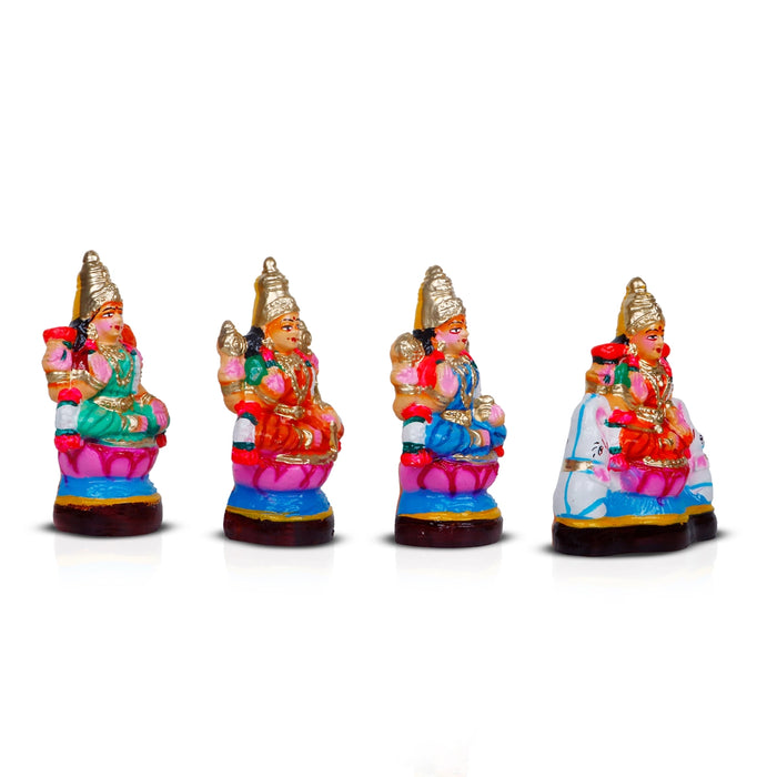 Ashta Lakshmi Clay Golu Bommai Set - 6 x 5.25 Inches | Giri Golu Doll/ Navaratri Kolu Bomma/ Bommalu/ Gombe