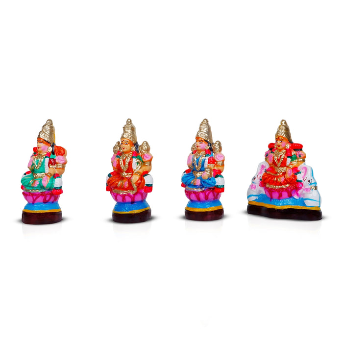 Ashta Lakshmi Clay Golu Bommai Set - 6 x 5.25 Inches | Giri Golu Doll/ Navaratri Kolu Bomma/ Bommalu/ Gombe