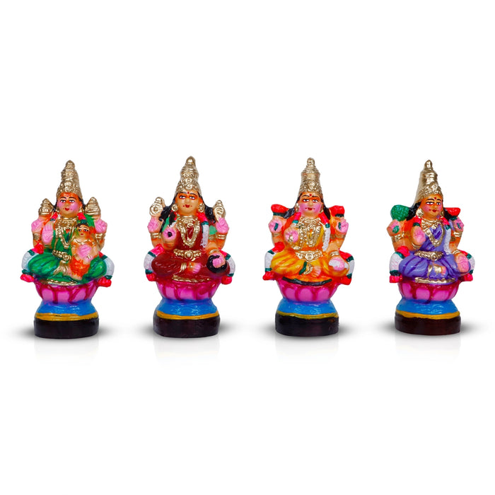 Ashta Lakshmi Clay Golu Bommai Set - 6 x 5.25 Inches | Giri Golu Doll/ Navaratri Kolu Bomma/ Bommalu/ Gombe