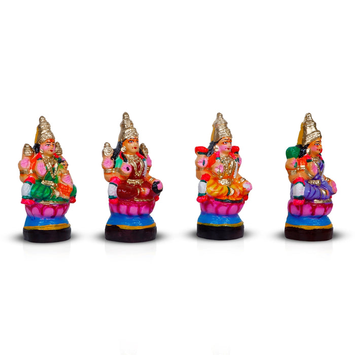 Ashta Lakshmi Clay Golu Bommai Set - 6 x 5.25 Inches | Giri Golu Doll/ Navaratri Kolu Bomma/ Bommalu/ Gombe