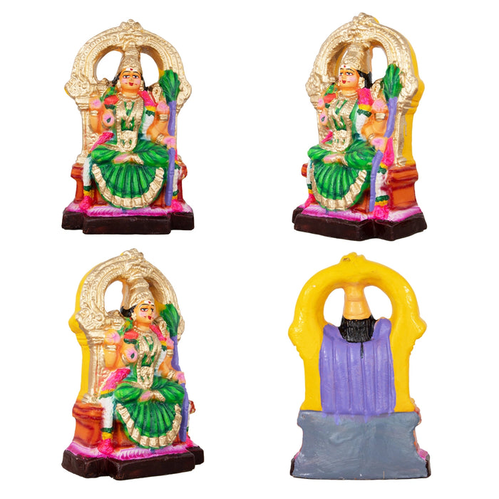 Kamakshi Vilakku Pooja Clay Golu Bommai Set - 10 x 5.5 Inches | Giri Golu Doll/ Navaratri Golu Bomma/Gombe/Bommai