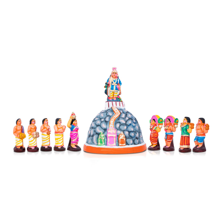 Palani Malai Kavadi Clay Golu Bommai Set - 9 x 11 Inches | Giri Golu Doll/ Navaratri Golu Bomma/Gombe/Bommai