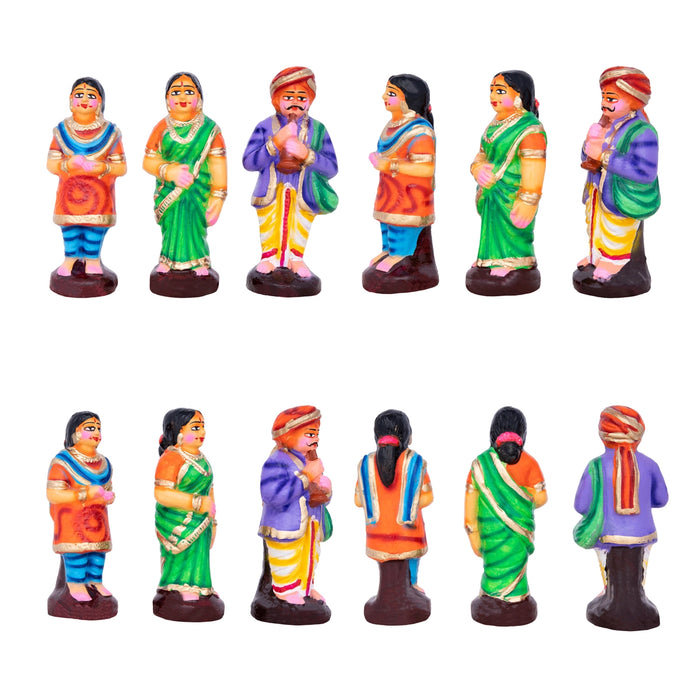 Boom Boom Madu Clay Golu Bommai Set - 8 x 9 Inches | Giri Golu Doll/ Navaratri Golu Bomma/Gombe/Bommai