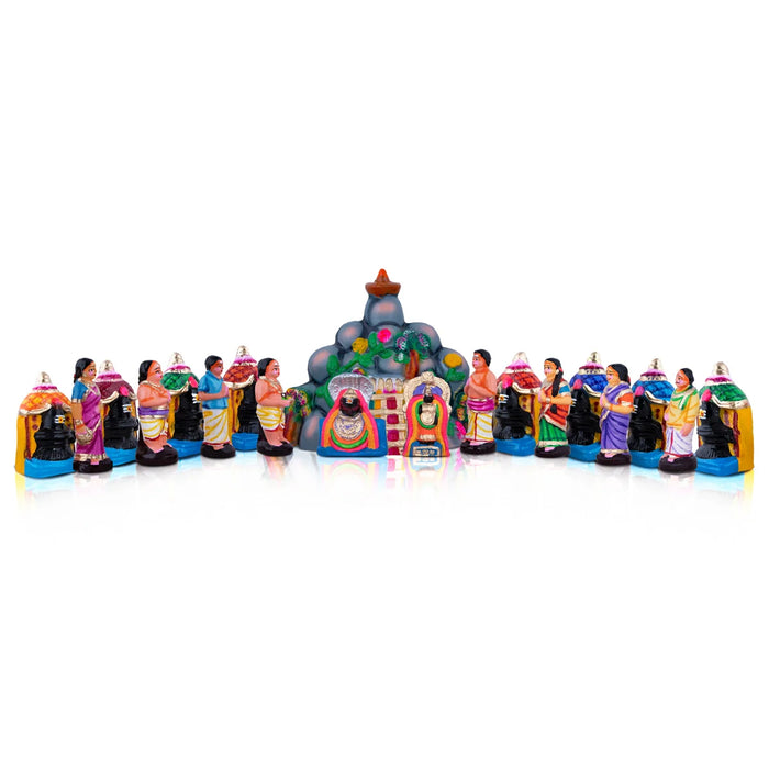 Girivalam Clay Golu Bommai Set - 9 x 11 Inches | Giri Golu Doll/ Navaratri Golu Bomma/Gombe/Bommai