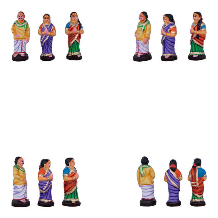 Girivalam Clay Golu Bommai Set - 9 x 11 Inches | Giri Golu Doll/ Navaratri Golu Bomma/Gombe/Bommai