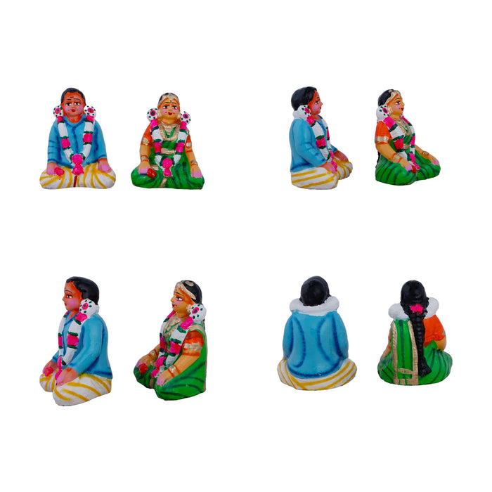 Marriage Clay Golu Bommai Set - 13 x 13 Inches | Giri Golu Doll/ Navaratri Golu Bomma/ Gombe/ Bommai