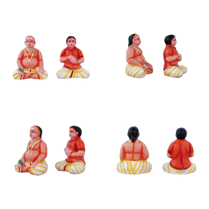 Marriage Clay Golu Bommai Set - 13 x 13 Inches | Giri Golu Doll/ Navaratri Golu Bomma/ Gombe/ Bommai