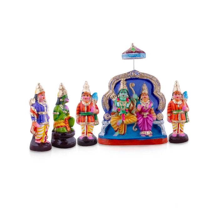 Ramar Pattabhishekam Clay Golu Bommai Set - 12 x 9 Inches | Giri Golu Doll/ Navaratri Golu Bomma/Gombe/Bommai