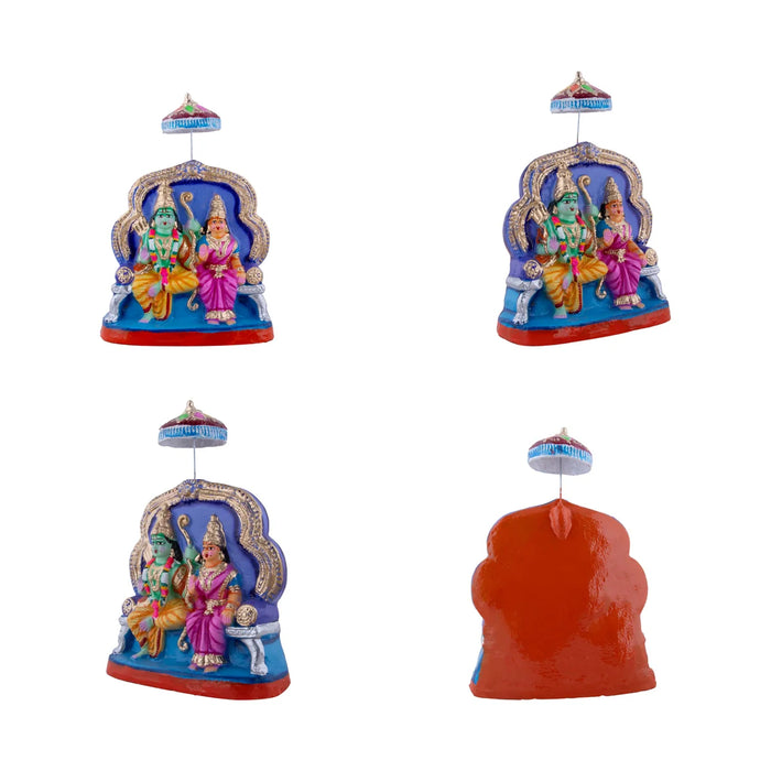 Ramar Pattabhishekam Clay Golu Bommai Set - 12 x 9 Inches | Giri Golu Doll/ Navaratri Golu Bomma/Gombe/Bommai