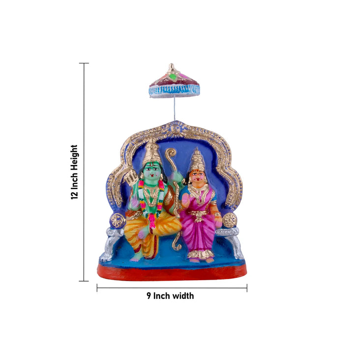 Ramar Pattabhishekam Clay Golu Bommai Set - 12 x 9 Inches | Giri Golu Doll/ Navaratri Golu Bomma/Gombe/Bommai