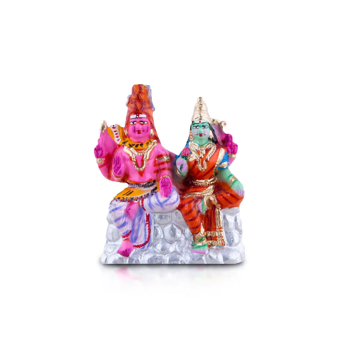 Kailasa Parvatham Clay Golu Bommai Pair - 15 x 9 Inches | Giri Golu Doll/ Navaratri Golu Bomma/Gombe/Bommai