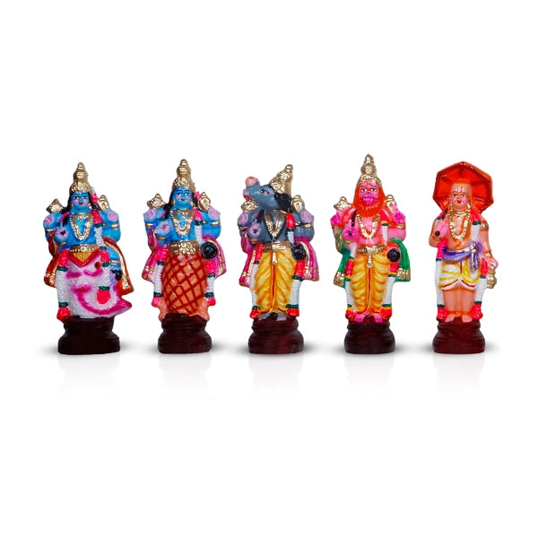 Dasavatharam Clay Golu Bommai Set - 6 x 3.5 Inches | Giri Golu Doll/ Navaratri Golu Bomma/Gombe/Bommai