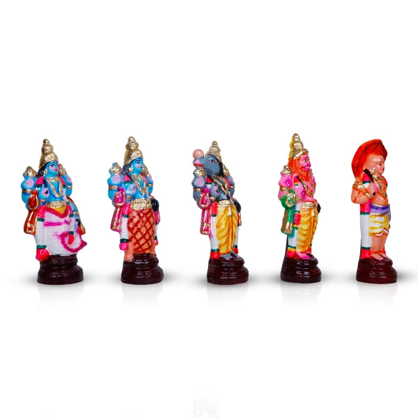 Dasavatharam Clay Golu Bommai Set - 6 x 3.5 Inches | Giri Golu Doll/ Navaratri Golu Bomma/Gombe/Bommai