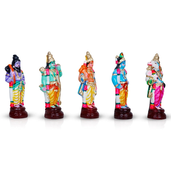 Dasavatharam Clay Golu Bommai Set - 6 x 3.5 Inches | Giri Golu Doll/ Navaratri Golu Bomma/Gombe/Bommai