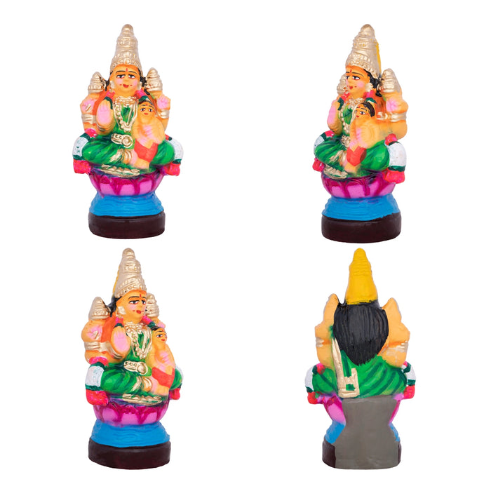 Ashta Lakshmi Clay Golu Bommai Set - 7 x 5 Inches | Giri Golu Doll/ Navaratri Golu Bomma/Gombe/Bommai