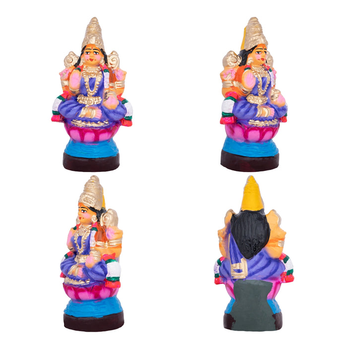 Ashta Lakshmi Clay Golu Bommai Set - 7 x 5 Inches | Giri Golu Doll/ Navaratri Golu Bomma/Gombe/Bommai