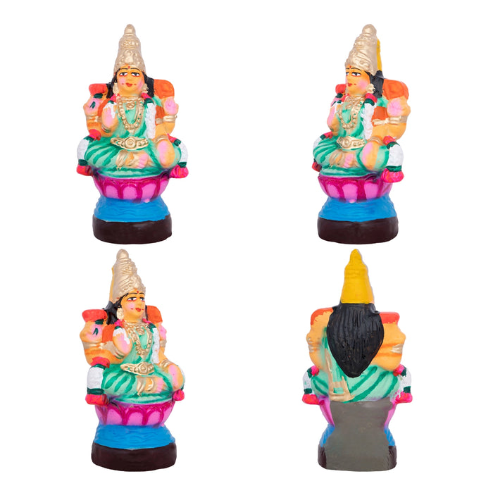 Ashta Lakshmi Clay Golu Bommai Set - 7 x 5 Inches | Giri Golu Doll/ Navaratri Golu Bomma/Gombe/Bommai