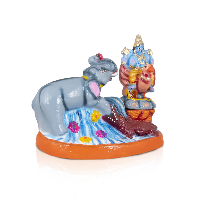 Gajendra Moksham Clay Golu Bommai Set - 7 x 9 Inches | Giri Golu Doll/ Navaratri Golu Bomma/Gombe/Bommai