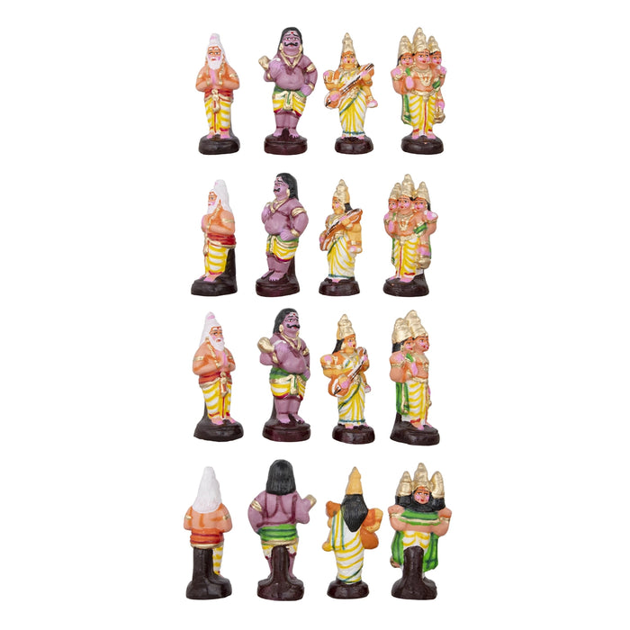 Pradosha Sivan Clay Golu Bommai Set - 9 x 7 Inches | Giri Golu Doll/ Navaratri Golu Bomma/Gombe/Bommai