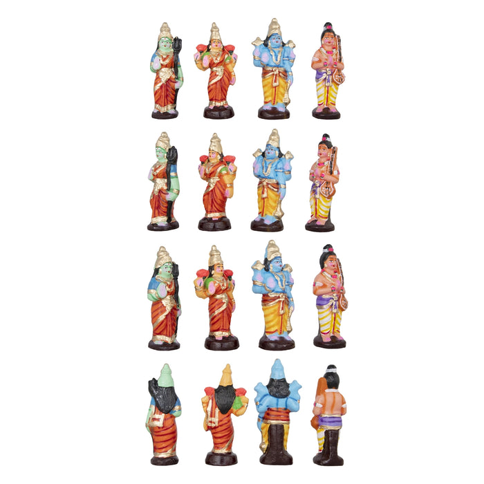 Pradosha Sivan Clay Golu Bommai Set - 9 x 7 Inches | Giri Golu Doll/ Navaratri Golu Bomma/Gombe/Bommai