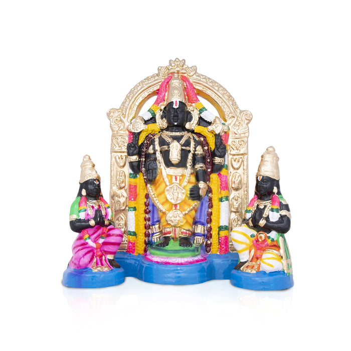 Uppiliappan Perumal Clay Golu Bommai Set - 12 x 7.5 Inches | Giri Golu Doll/ Navaratri Golu Bomma/Gombe/Bommai