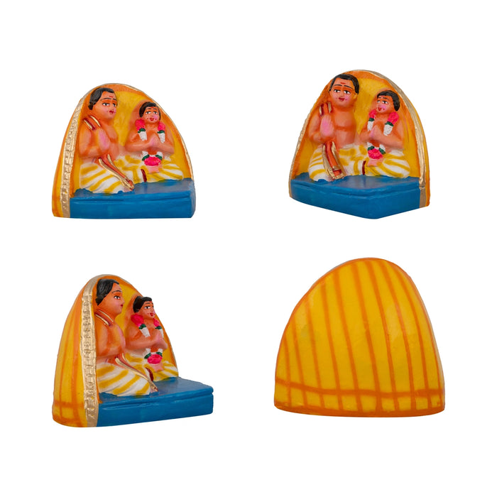 Upanayanam Clay Golu Bommai Set - 6 x 6 Inches | Giri Golu Doll/ Navaratri Golu Bomma/Gombe/Bommai